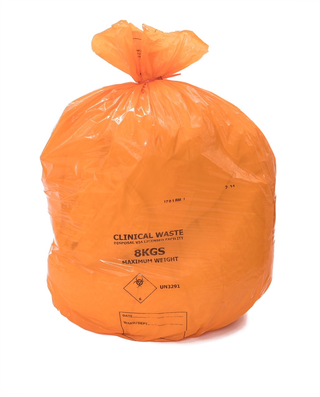Orange clinical waste bags